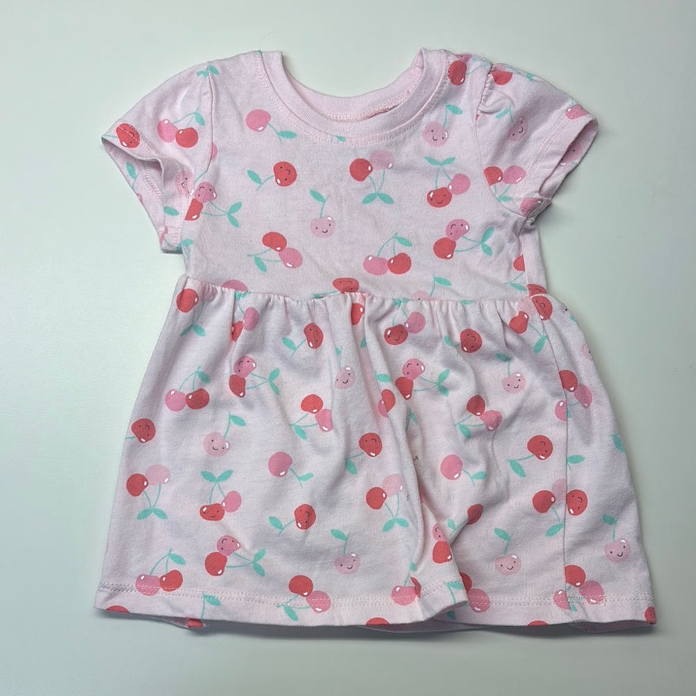 Cherry Print Baby Dress- 6-9 Month